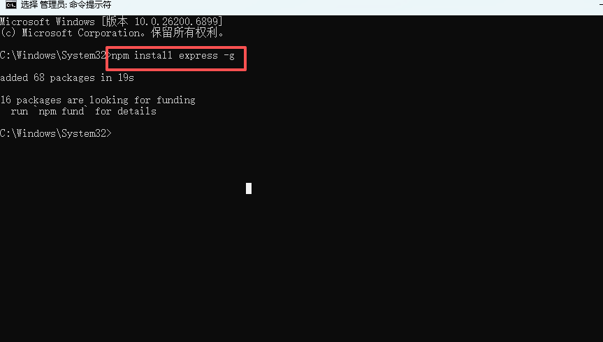 全局安装 express 测试