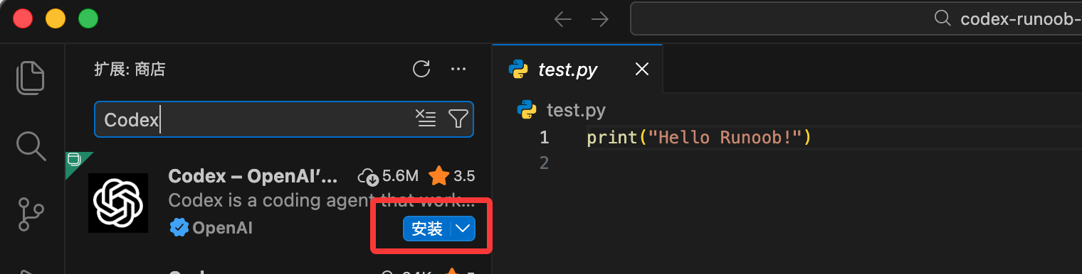 Codex IDE 插件安装