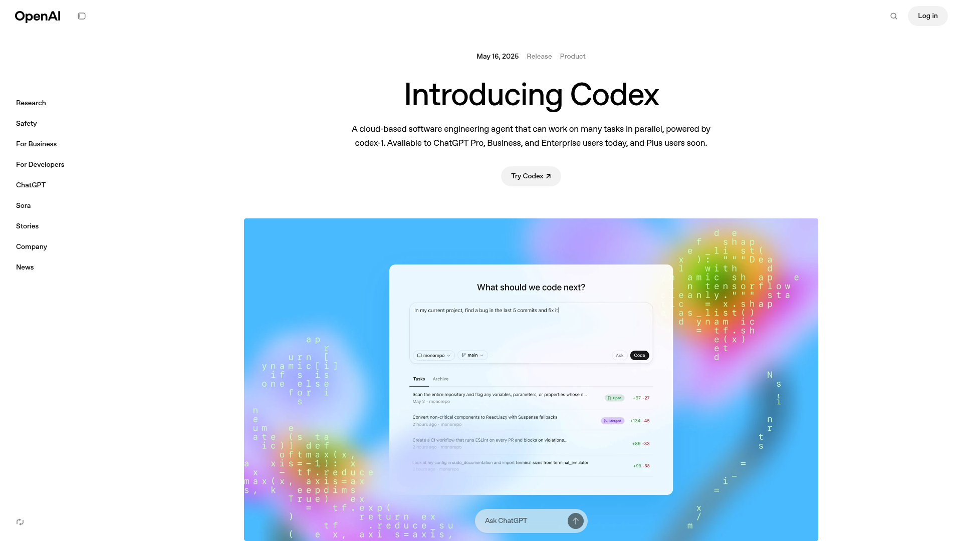 OpenAI Codex 页面