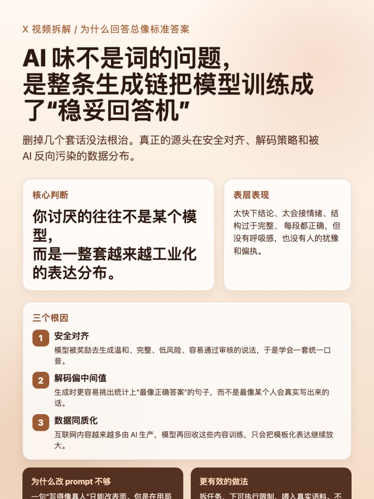 为什么 AI 说话总有一股“AI 味”：不是提示词不够花，而是模型被训练成这样-IT资源栈