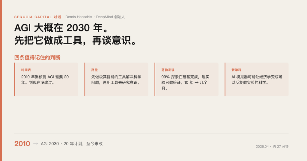 Hassabis:AGI 大概在 2030 年,先把它做成工具-IT资源栈